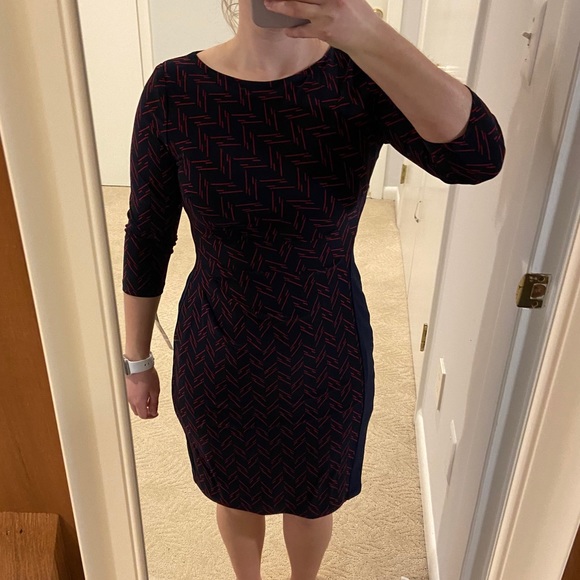 NWT Ralph Lauren Long Sleeve Navy and Red Dress 2P - Picture 2 of 13